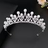 Korean Bridal Imitation Pearl Crown Wedding Tiara Wedding Dress Accessories Gold and Silver Headband Style Crown Hair Accessories