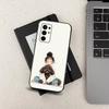 Kid Girl Dog Cute Cartoon Case For Samsung Galaxy A73,52,71,22,Note,31,8,9,53,32,72,41,J7,Soft Black Silicone Cover