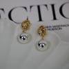 Gold-Plated Brass Knot Round Ball Earrings with 925 Silver