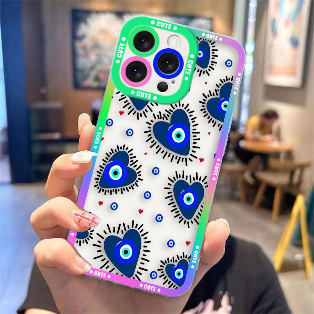 

Funny Lucky Blue Evil Eye Cover Clear Phone Case For Redmi Note 15 14 13 12 11 11T 11S 10 9 10S 9S 8 Pro Max Plus Shell Case Redmi NOTE12PROPLUS