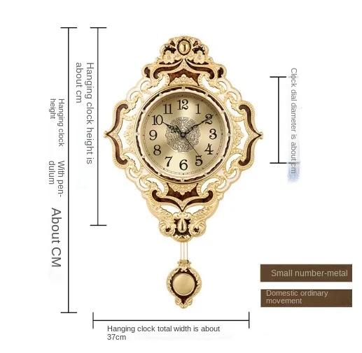 Luxury Brass Smart Wall Clock - Silent Operation, Living Room & Office Decor, Hotel & Mall Art Ornament, Digital Design, Ideal G