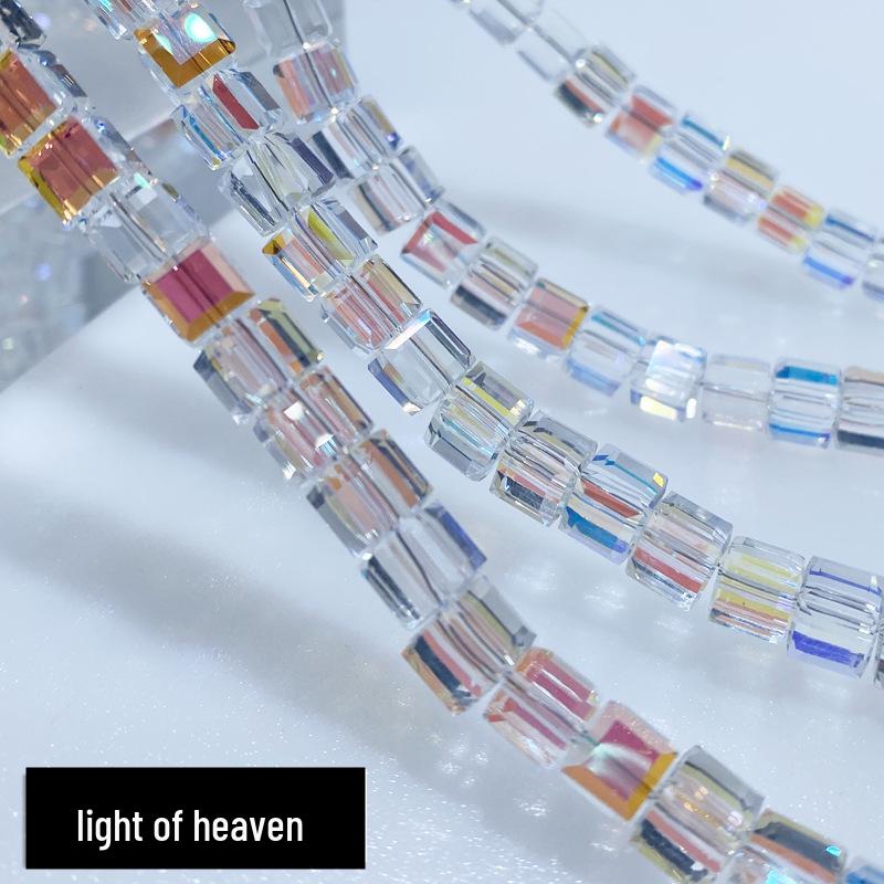 Multi-Faceted Crystal Glass Square Beads: 4/6/8mm Sugar Cubes for DIY Jewelry, Loose Beading with Holes