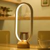 Hollow Creative Oval Reading Desk Lamps Solid Wood LED Bedroom Bedside Night Lamp Decoration Living Room Study Table Light