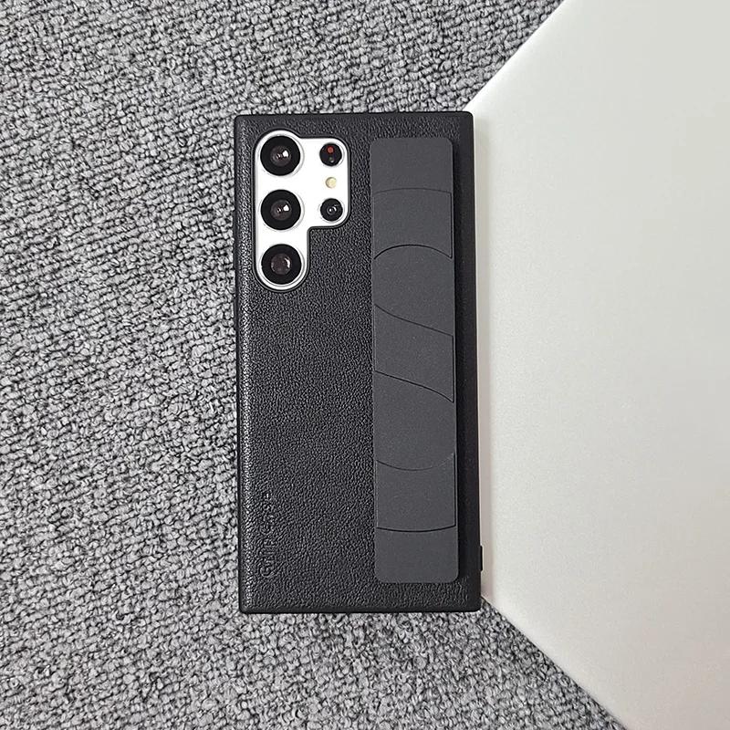 

Luxury Leather Wrist Strap Case For Samsung Galaxy S23 Ultra S22 S23 Plus Soft Shockroof Cover For Samsung S22 Ultra Galaxy S22 S22