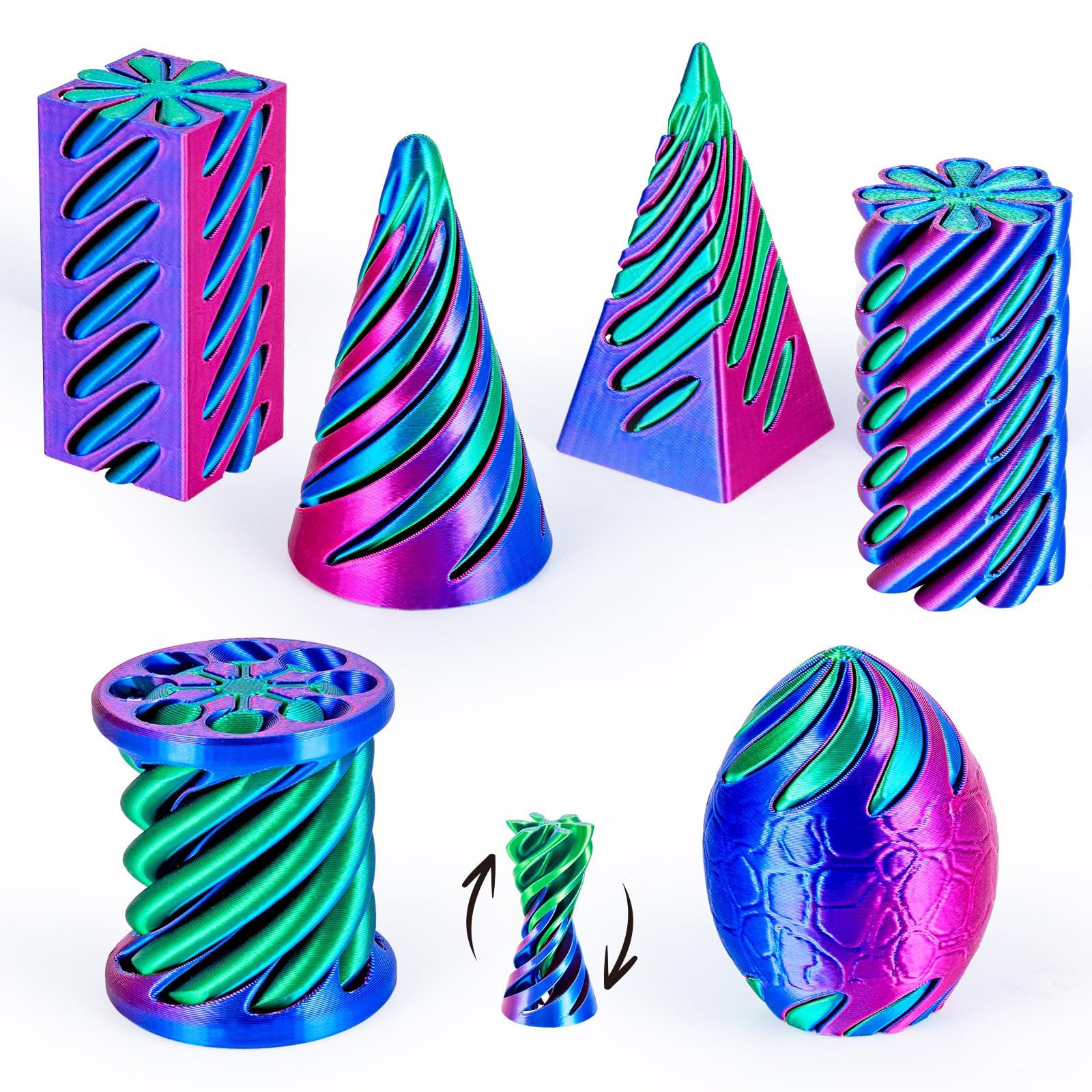 

Packs Spiral Cone 3D Printed Fidget Toy Set, Flexible Impossible Cone Pyramid Passthrough Toys, Rose Red + Dark Blue & Dark Blue + Green темно-синього кольору/рожевий червоний колір