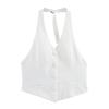 European and American Style, New Women's Clothing, Foreign Style, Fashionable, Versatile, White Backless Neck Top