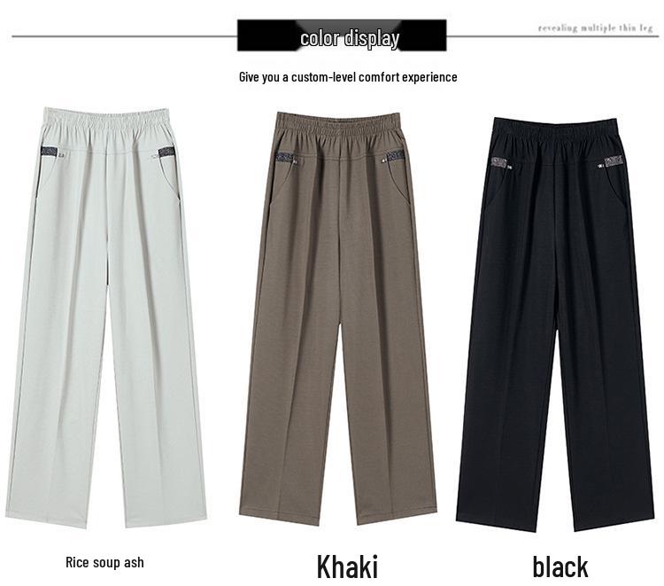 Summer Capris for Middle-Aged & Elderly Women – Lightweight Elastic High-Waist Straight-Leg Pants