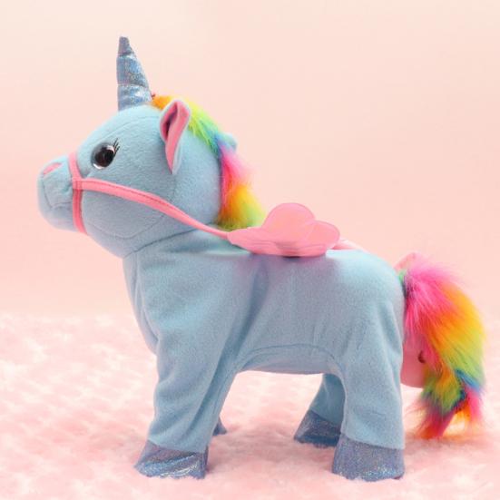 Електрична плюшева іграшка-літаючий кінь Yousheng з мотузкою, що співає та ходить. Плюшевий кінь для малюків, хлопчиків, дівчаток. Інтерактивна симуляційна м'яка іграшка-тварина