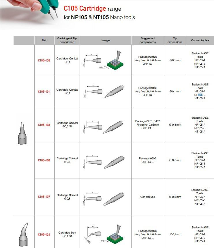 JBC C105-118 Bent Soldering Tip for NT105-A Handle