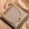 Luxury Hollow Heart Gold Color Stainless Steel Pendant Necklaces for Women Personality Wedding Bride Collar Jewelry Colorfast