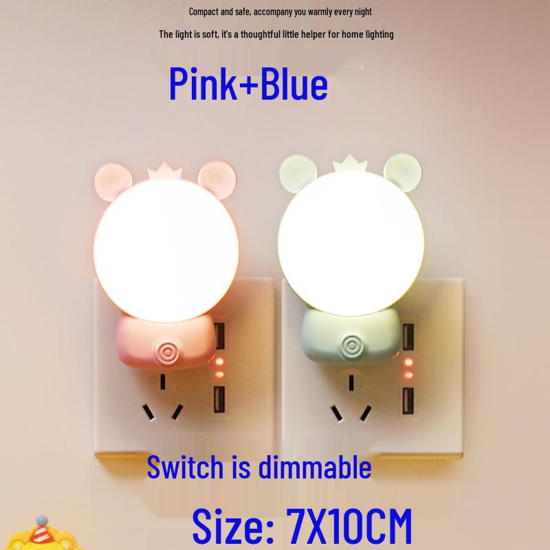 Indoor LED Night Light: Plug-In Bedside Lamp for Nighttime Use, Eye Protection, Energy-Saving, Ideal for Bedrooms and Night Feeds.