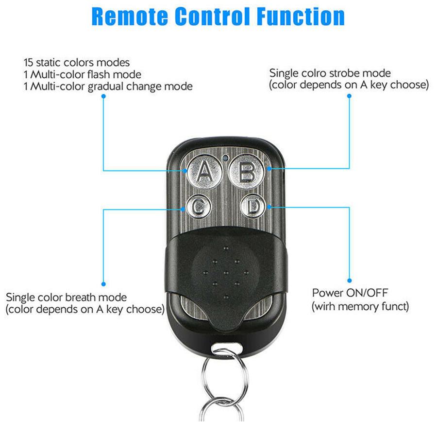 12pcs 108LED Motorcycle ATV RGB LED Neon Under Glow Strip Light Kit Remote Control