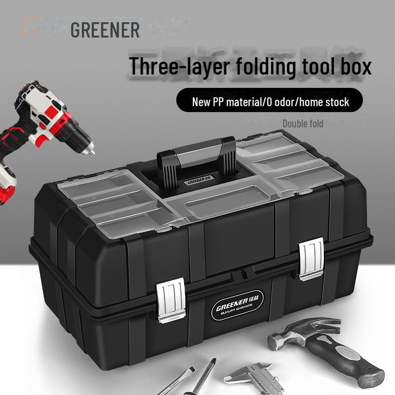 Green Forest Portable Folding Plastic Tool Box for Electricians
