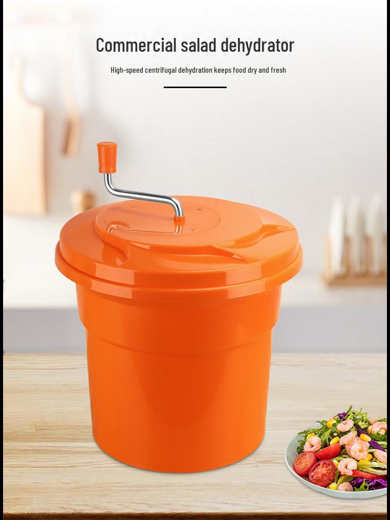 Manual Spin Dryer for Fruits & Vegetables: Multi-Purpose Salad Dehydrator & Drain Basket