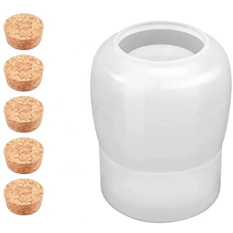 Jar Resin Molds Silicone with 5pcs Cork Lids, Cute Bottle Silicone Molds for Epoxy Resin, DIY Molds for Stash Jar, Storage Bottl