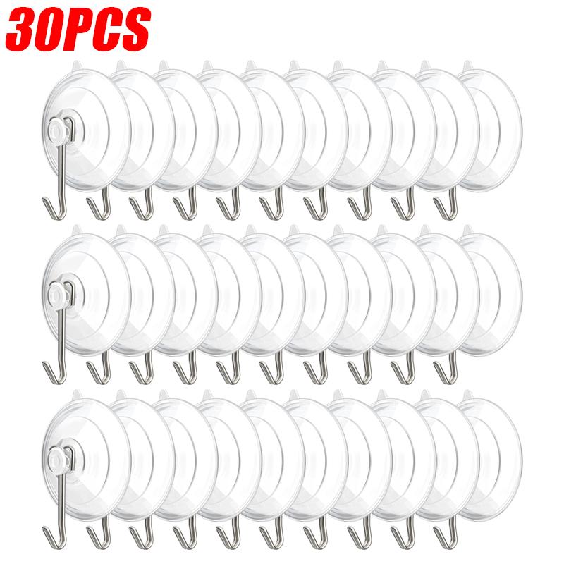 Clear PVC Suction Cup Hook Keys Towel Hanging Hanger Bathroom Kitchen Self-adhesive Wall Hooks Holder for Glass Window Decor