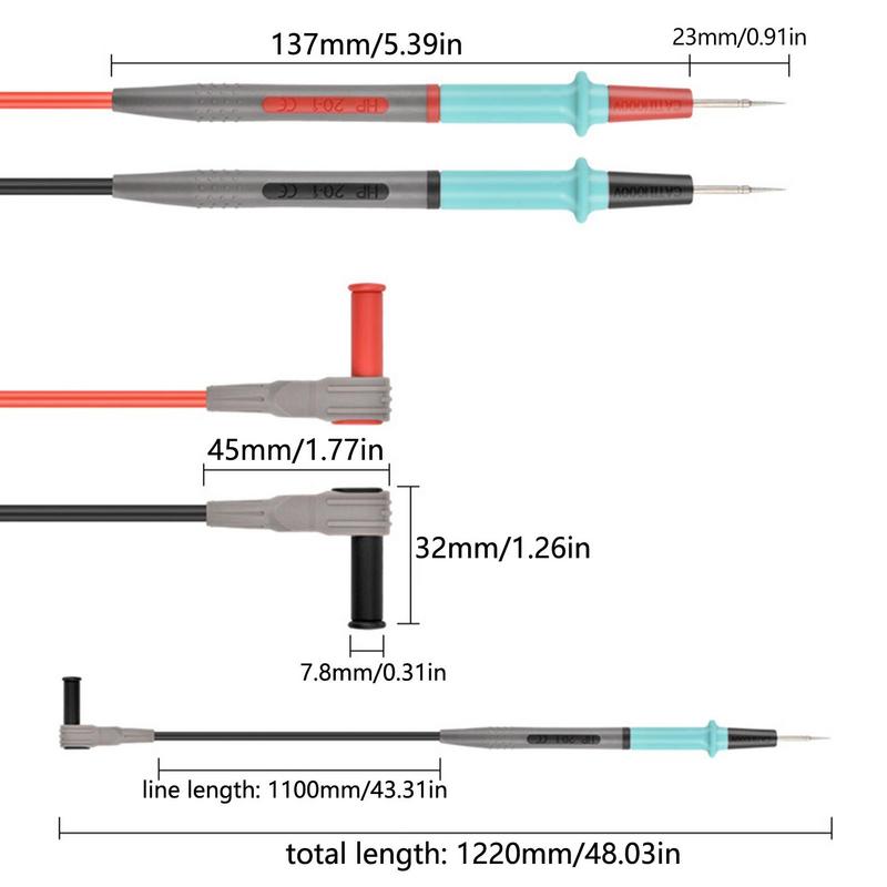 Multimeter Leads Kit Multi Meter Clamp Tester Probe 1000V 20A Volt Test Lead Electronic Test Leads For Digital Electrical