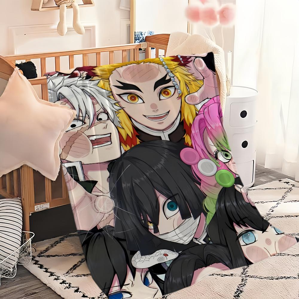 Blanket Soft Comfortable Nap Plush Suitable Iiving Room Office Bedroom Birthday D-Demon Slayer Kimetsu No Yaiba-S Home Kid Gift