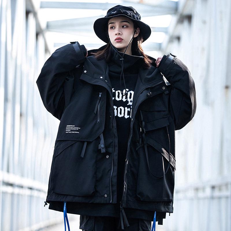 AOGZ Unisex Hooded Windbreaker for Spring/Autumn 2024 - Functional American-Style Jacket
