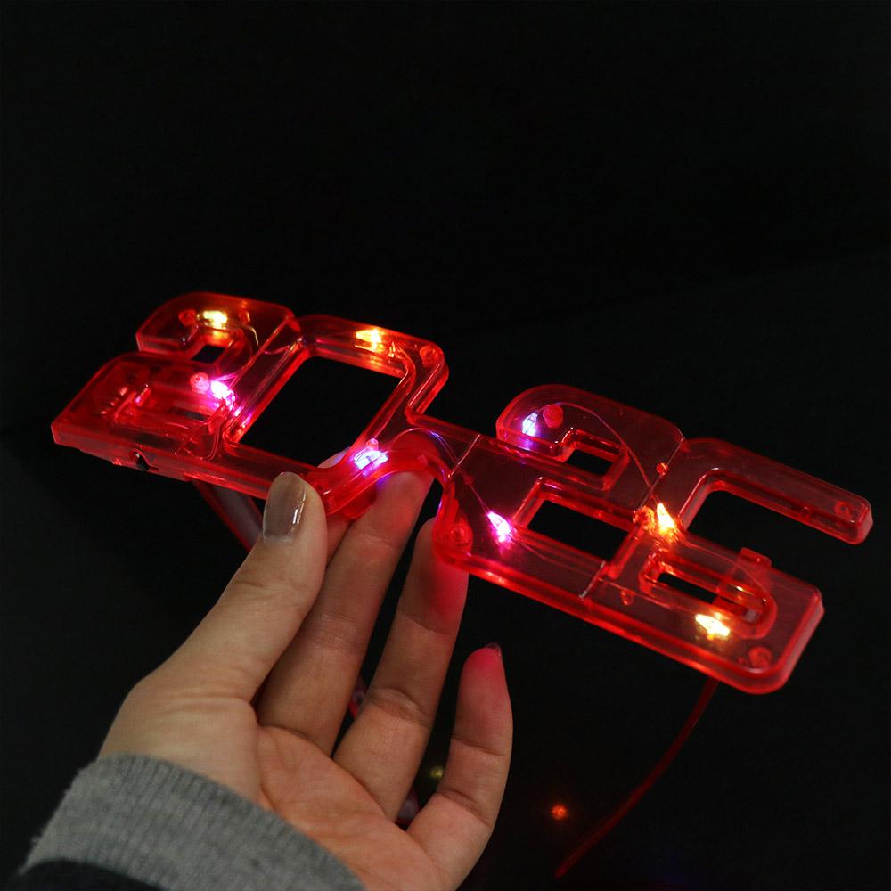 Number 2026 LED Glow Glasses Square Shape New Year Party Glasses New Year Gift