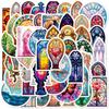 50 Blooming Baroque Window Grilles Stickers Personalized Retro Objects Bohemian Totem Flower Stickers