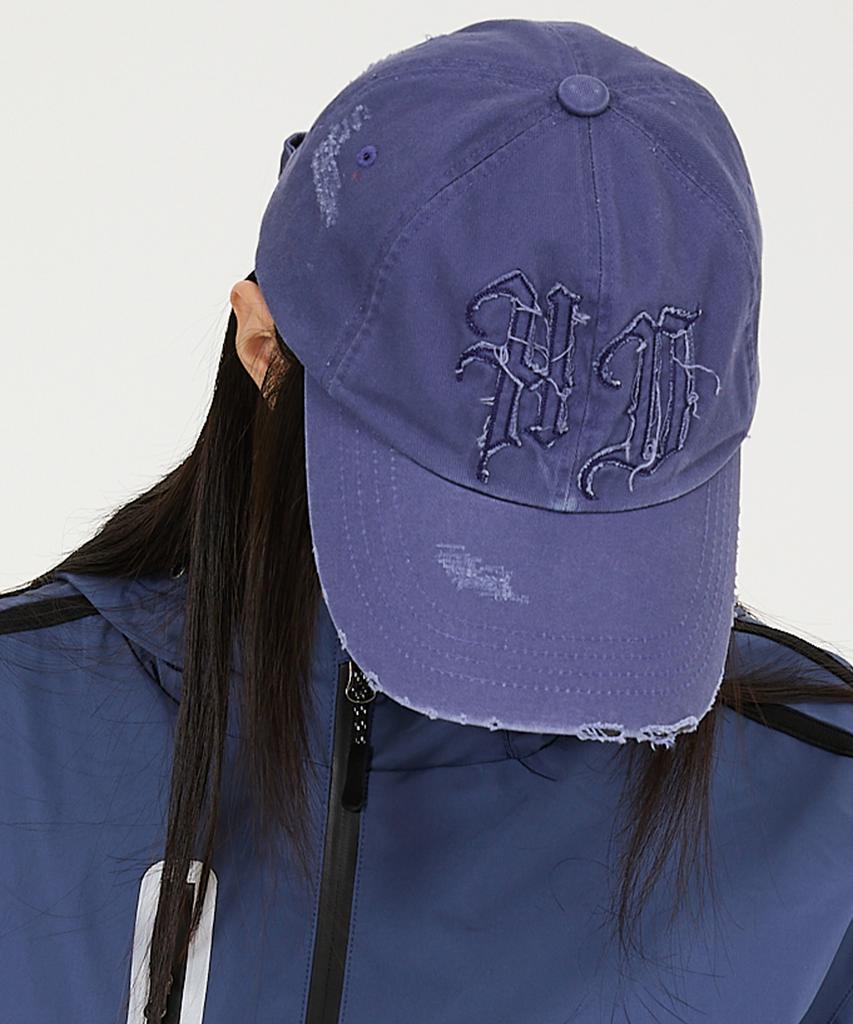 HOODHOOD Hd Applique Damaged Ball Cap Dust Blue