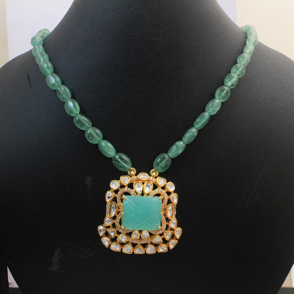 

Комплект колье Kundan Polki с серебряной и золотой отделкой