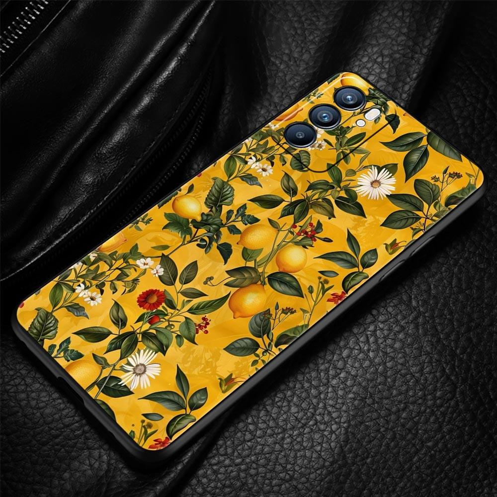 Abstract Plants Flower Phone Case For Oppo A17 A31 A54 A57 A78 A79 A98 Find X5 X6 Reno 6 7 8 10 11 12 13 F Pro 5G Soft TPU Cover