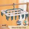 32-Clip Multi-Functional Plastic Drying Rack for Socks