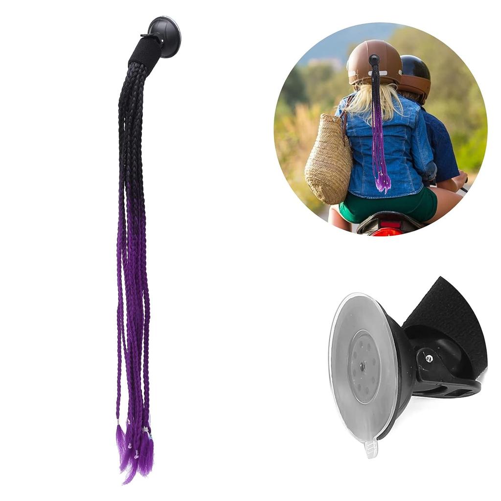 Tranças de Cabelo Punk para Capacete de Moto com Ventosa Decoração de Cabelo para Capacete de Moto(2 #)