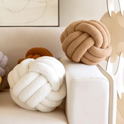 Oreiller Nœud Boule Oreillers Décoratifs Doux pour la Maison Oreiller Décoratif Boule Nœudée Faite Main Coussin Décoration de Maison pour Lit Canapé JAF012