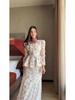 European and American 2025 Retro Long Sleeve Dress - Elegant Spring Court Style