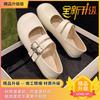 Ballet shallow mouth single shoes women's 2025 new model with skirt flat shoes French temperament Mary Jane women's shoes small leather shoes
