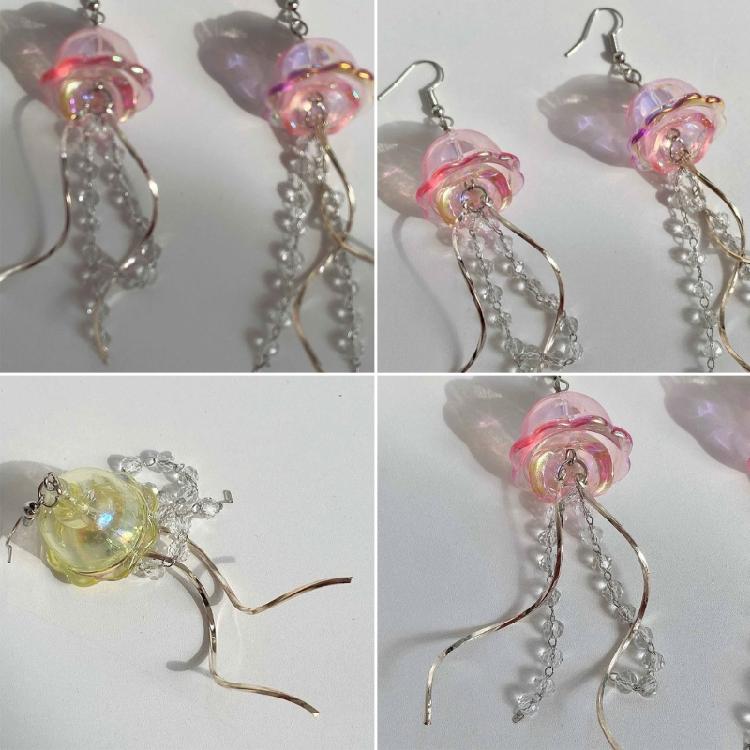Exquisite Jellyfish Charm Earrings Personalized Jellyfish Pedant Earring Elegant Dangle Ear Hook for Stylish Outfits