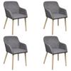 Day and Night - Day and Night Dining Chairs 4 Pcs Light Gray Fabric and Solid Oak Wood