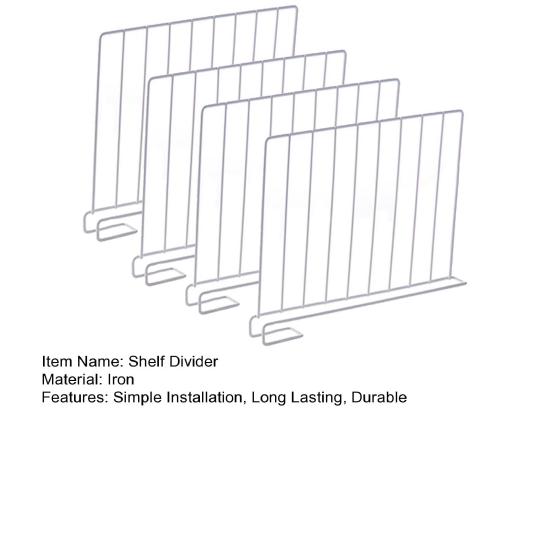 4-teiliger Kleiderteiler, Regal-Organizer, hochfest, rostfrei, korrosionsbeständig, einfach zu installierende Regalteiler, Schranktrenner