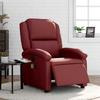 Electric Massage Chair Burgundy Faux Leather