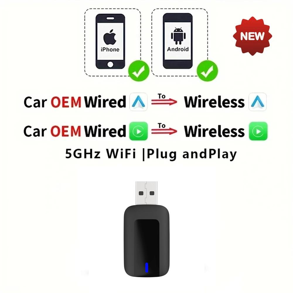 

Caraibox 2-в-1 Беспроводной Carplay Зашифрованный Беспроводной Android Смарт Конвертер для Автомагнитолы с Проводным Адаптером Carplay