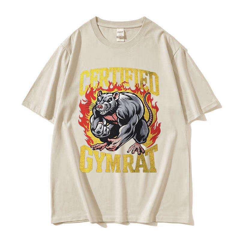 Certified Gym Rat Funny Capybara Meme T Shirts Mens Vintage Fashion ONeck Weightlifting Short Sleeve Tshirt Unisex Streetwear