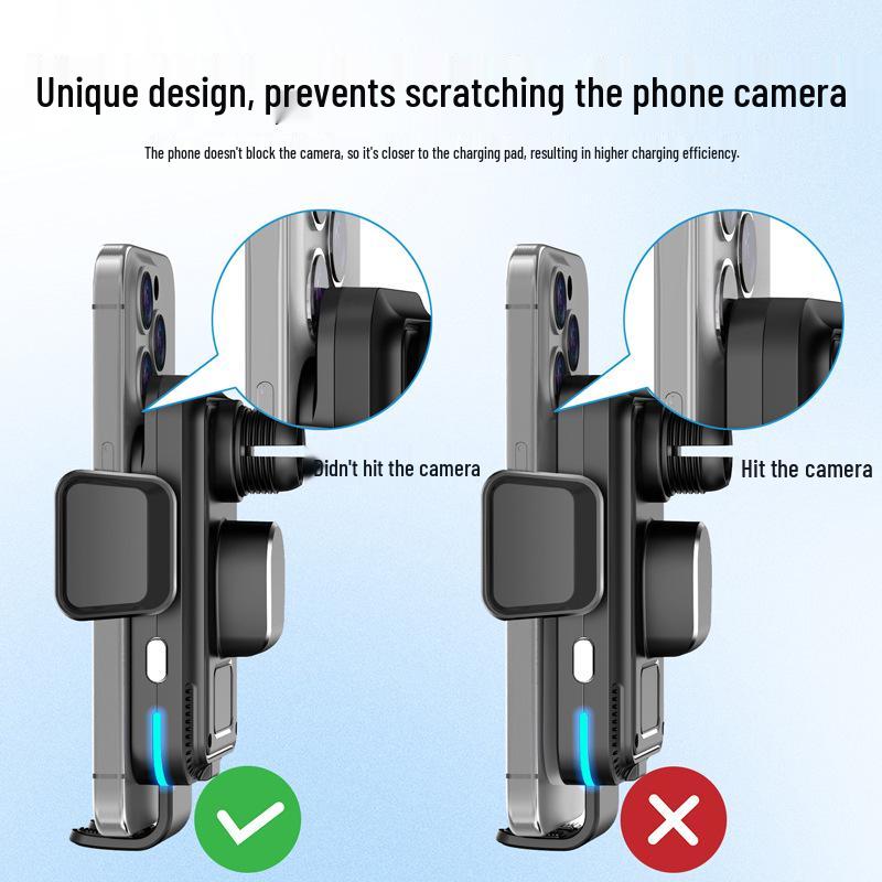 15W Fast Wireless Charger & Auto-Sensing Phone Holder for Car Vent
