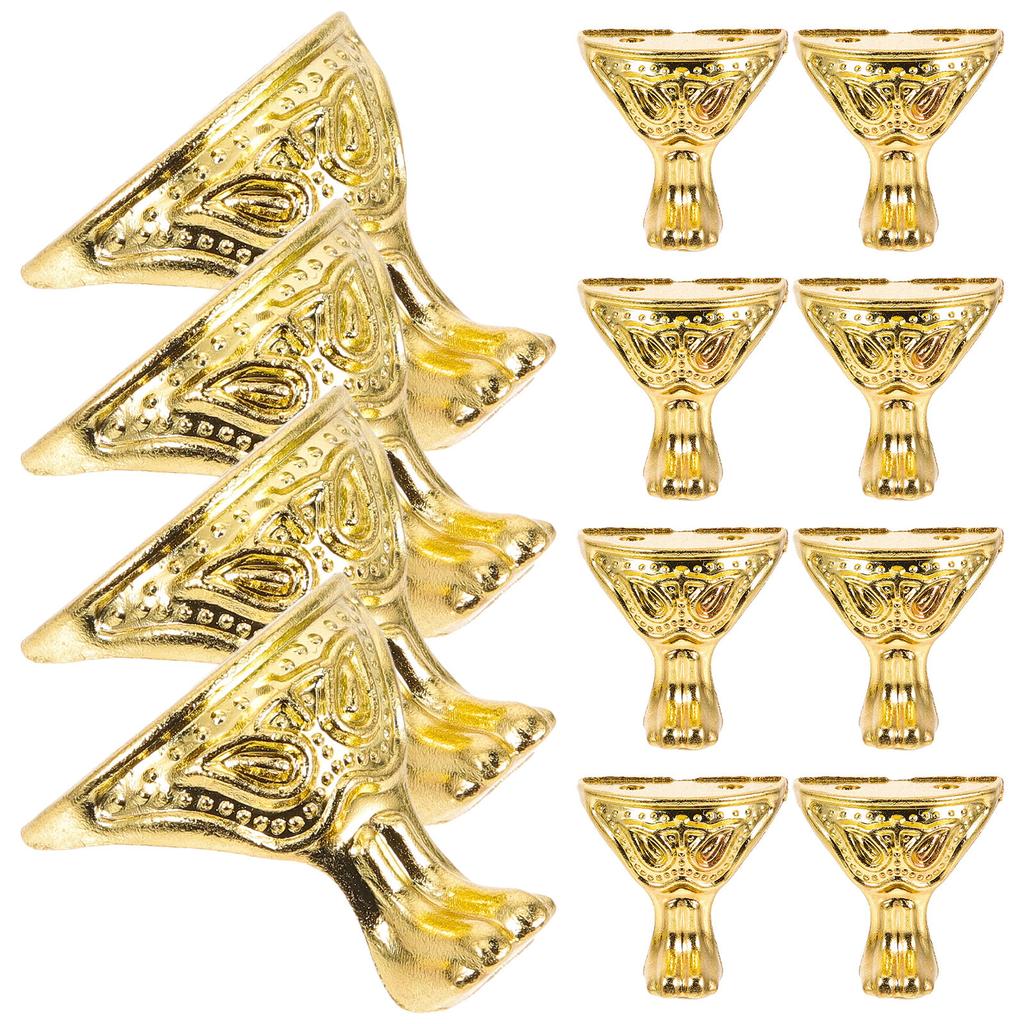 12Pcs Box Feet Corner Protectors Strong Zinc Alloy Hardware for Gift Boxes Wooden Chests Decorative Edge Guards