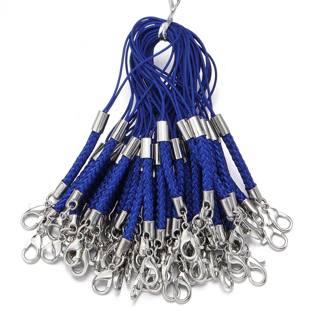 10pcs Lanyard Strap Cord Braided Keychain Rope With Lobster Clasp For Jewelry Making DIY Key Phone Chain Pendant Keyring Finding