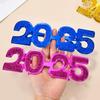 2025 New Year Eve Party Glasses Frame Photo Booth Props 2024 Christmas Decoration Supplies Aldult Children Navidad Gifts