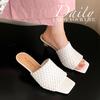 Handwoven~ Retro Cowhide Slippers Women's Head Summer New Solid Color Temperament Foot Thick Heel Cool Slippers