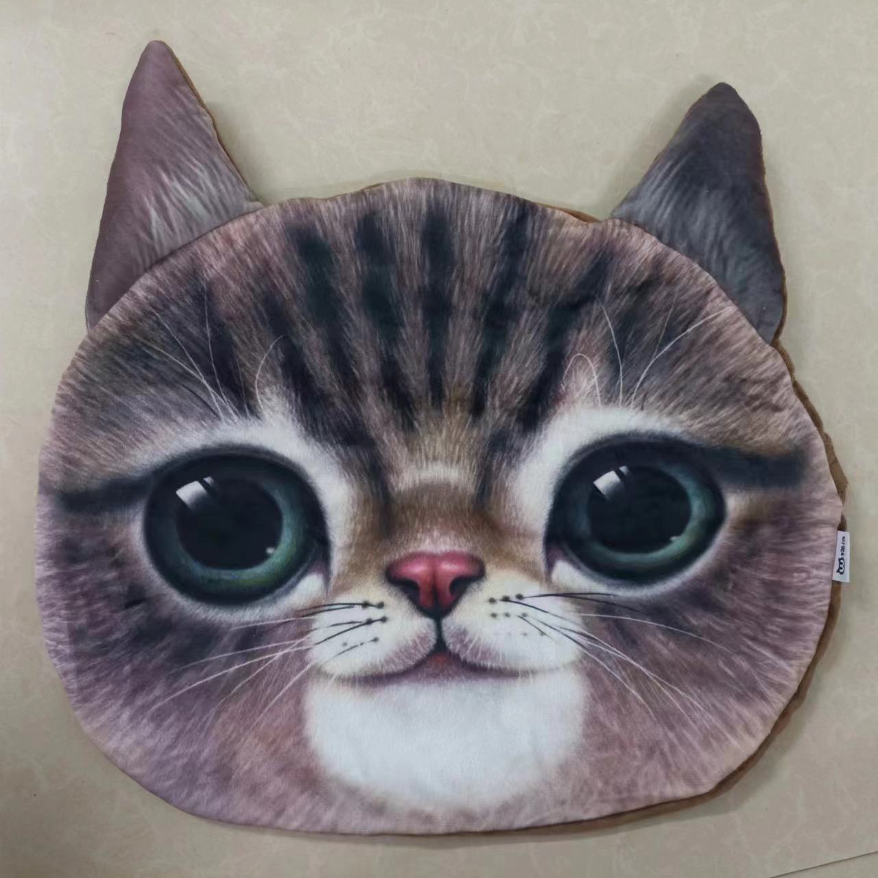 

35x36 см 3D Милая подушка для сна в виде кошки, собаки, офиса, чехол для подушки, мультяшная плюшевая мягкая игрушка, детская кукла, моющаяся, для дома, дивана, автомобиля, чехол для подушки