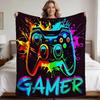 Vibrant Game Controller Printed Blanket Soft Durable for Home Gaming Area, Gift for Gamers