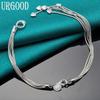 925 Sterling Silber Love Herz Anhänger Armband Romantischer Schmuck