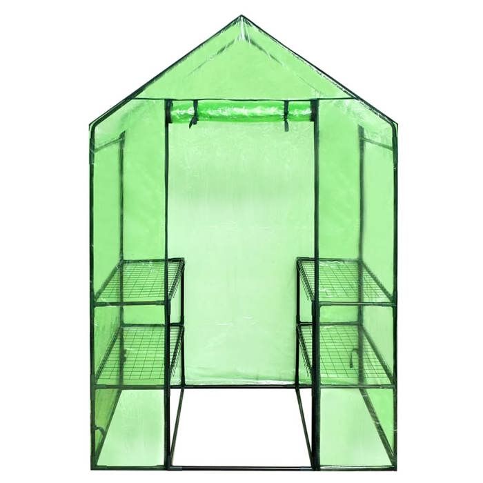 Serre - vidaXL - 4 étagères - Acier thermolaqué - Résistante aux UV - Vert transparent