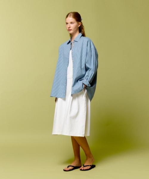 DEPOUND Check Oversized Shirt [Blue]