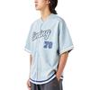Li Ning Letter Print Baseball Knit Cardigan T-Shirt Men Tops Light-Blue LFDQ015-2